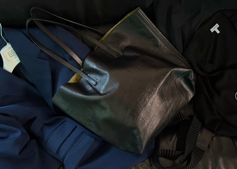 jilsander leather logo bag