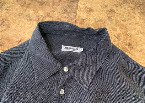 giorgio armani crepe dough shirt gray