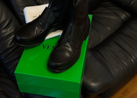 bottega veneta leather loafer boots dead stock