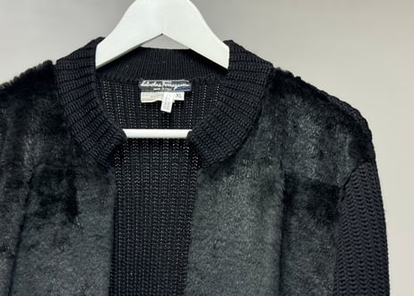 salvatore ferragamo leather knit jacket