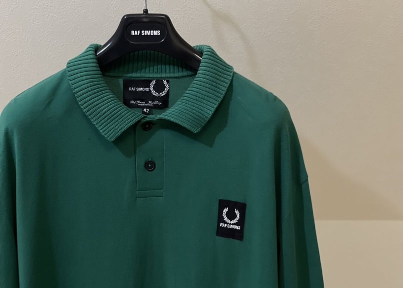 raf simons ×fred perry green knit polo | weeken