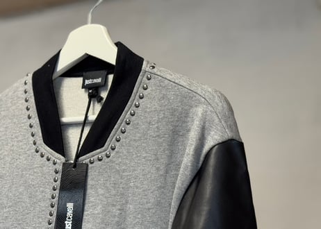 just cavalli studs leather switch jackert dead stock
