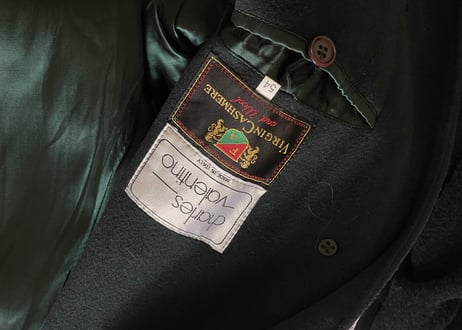 80-90s made in Italy green cashmere wool coat