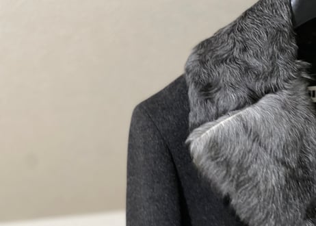 jilsander cashmere wool fox fur coat dead stock