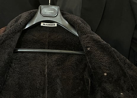 jilsander mouton leather coat