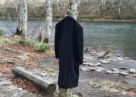 80-90s double cashmere × wool chesterfield coat