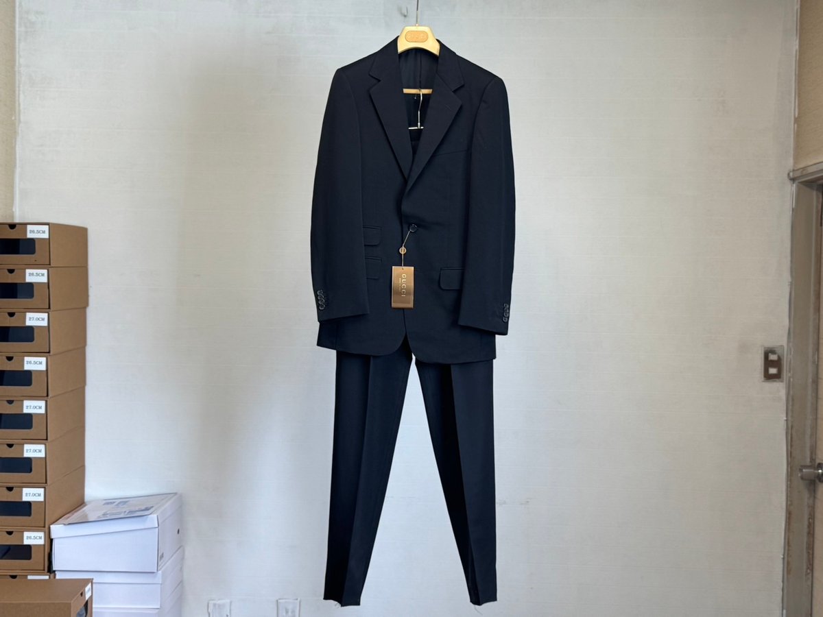 美品 GUCCI スーツ セットアップ ブラック アセテート ナイロン シルク 270597122030-1.jpg