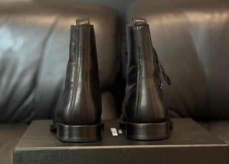 saint laurent logo leather boots dead stock