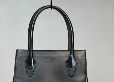 jilsander logo leather bag
