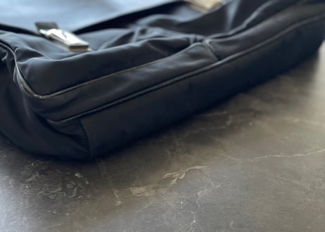 prada nylon × leather bag
