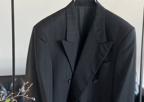 saint laurent double black stripe set up suit
