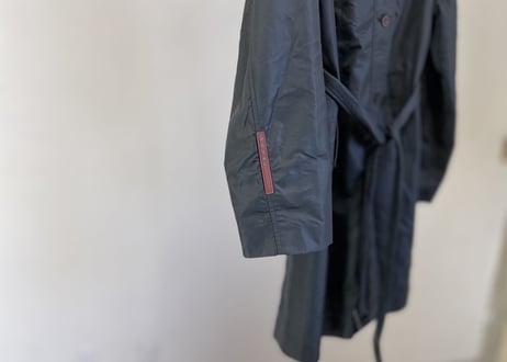prada nylon belt coat