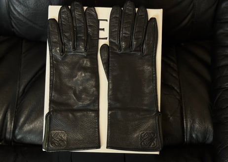 loewe anagram leather gloves