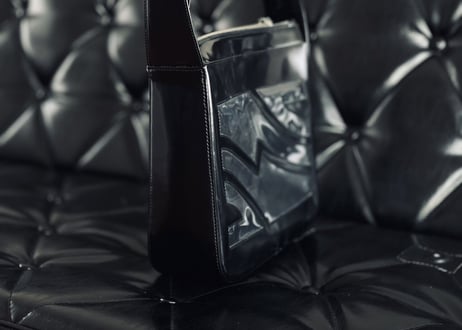 salvatore ferragamo clear leather bag
