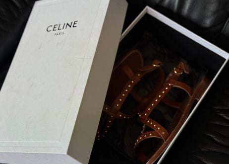 celine leather sandals