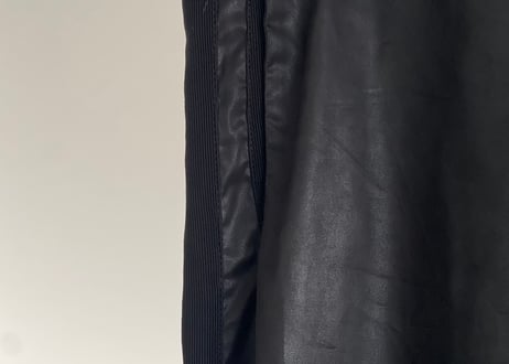 emporio armani fake leather side line wide pants