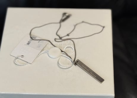 maison margiela silver logo  necklace