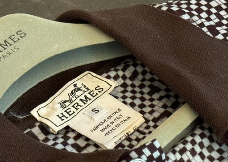 hermes "総柄" polo shirt