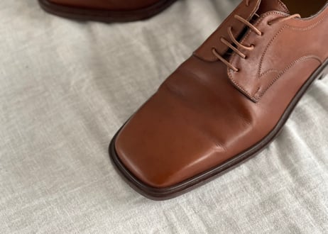 louis vuitton  leather square toe shoes brown
