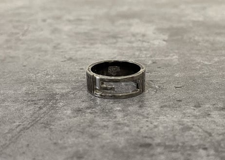 gucci g logo silver ring 17号