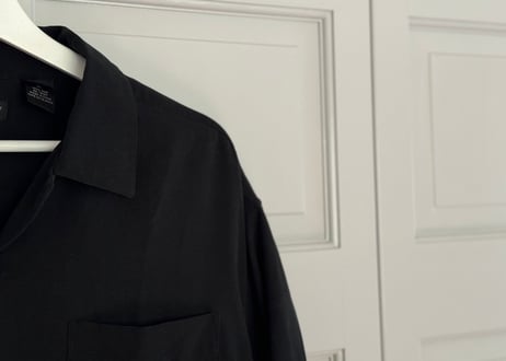 90s silk open collar shirt