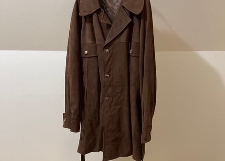 loewe leather belted coat