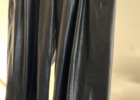 toironier fake leather wide tack pants