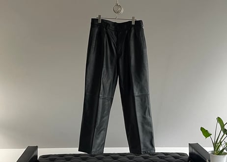 leather wide pants