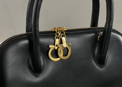salvatore ferragamo gancini leather bag