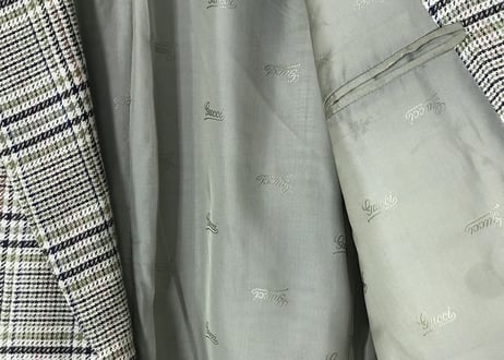 80s guccci check tailored jacket dead stock