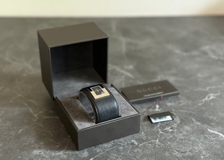 gucci leather belt watch