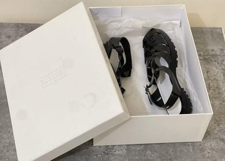 maison margiela leather sandals dead stock