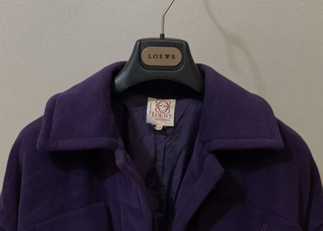 80s loewe cashmere coat purple