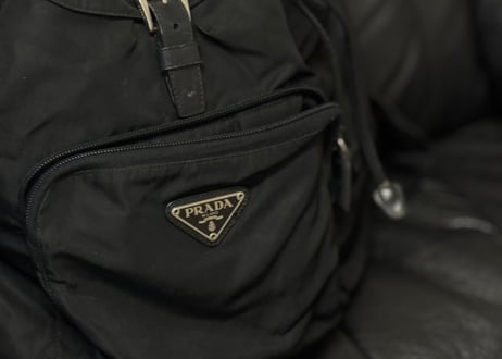 prada nylon logo backpack