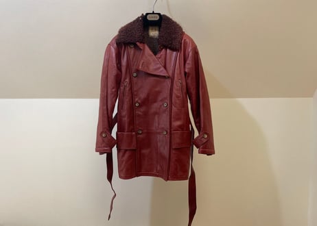 loewe leather double coat
