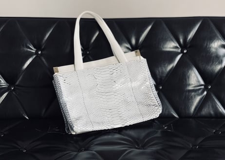 maison margiela python leather bag
