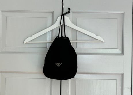 prada nylon "巾着" bag black #B