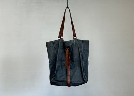 00s driesvannoten leather denim bag