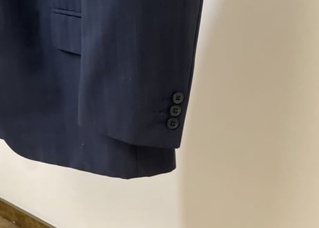 balenciaga set up suit navy stripe