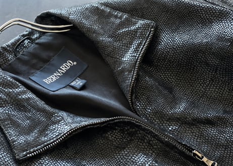 python embossing leather jacket