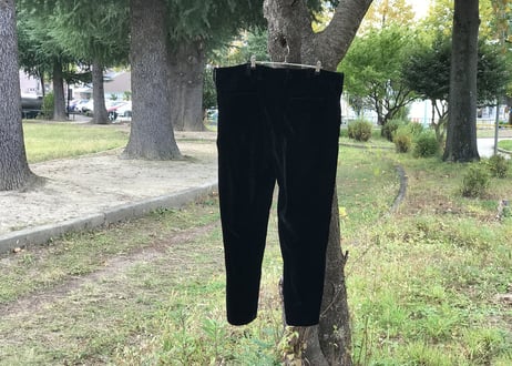 2017aw giorgio armani velvet zip pants