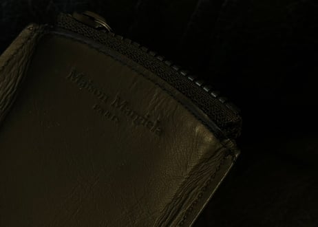 maison margiela leather necklace wallet