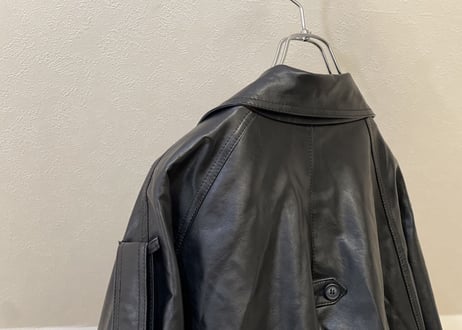 80-90s leather trench coat