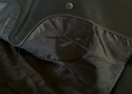 yves saint laurent rive gauche cashmere leather coat