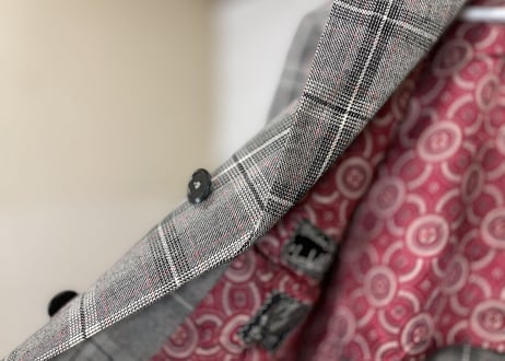 80s check chesterfield coat