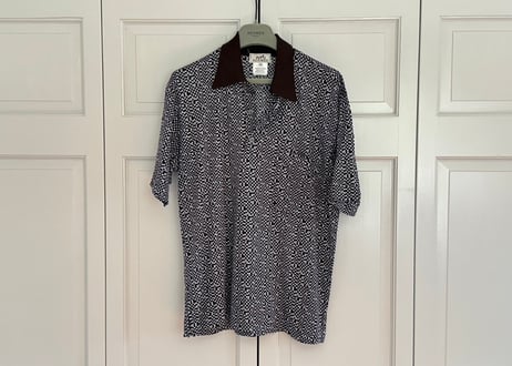 hermes "総柄" polo shirt