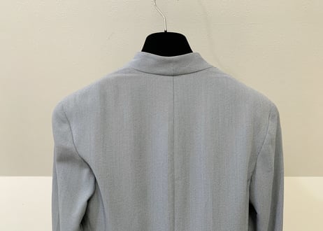 salvatore ferragamo no collar double jacket gray