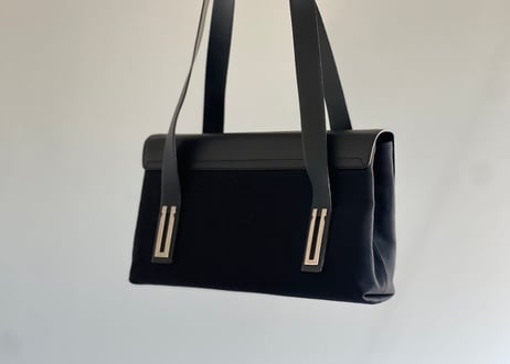 salvatore ferragamo nylon black shoulder bag