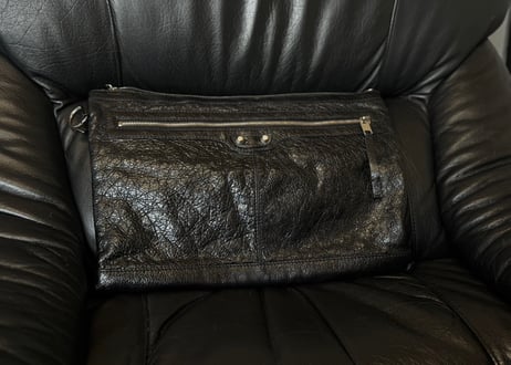 balenciaga leather clutch bag