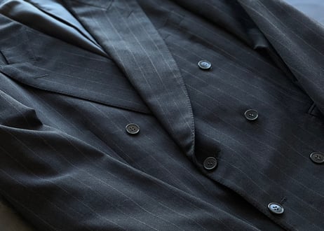 saint laurent dark gray doubole stripe set up suit